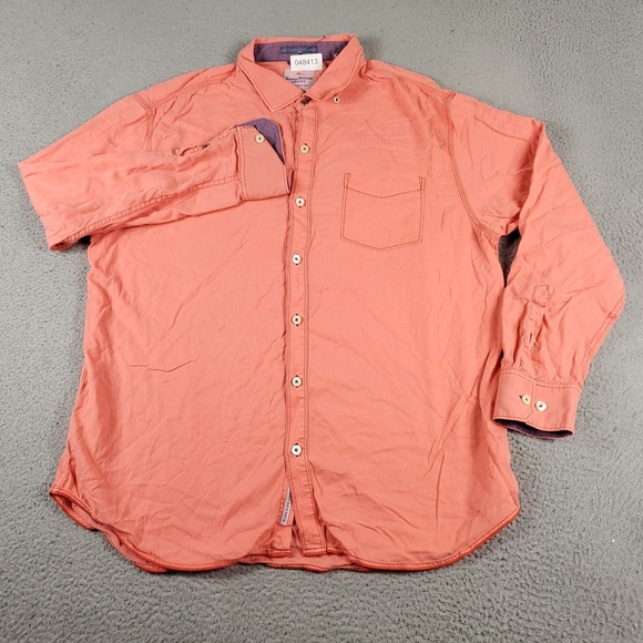 Tommy Bahama Shirt Mens Large Orange Casual Button Up Long Sleeve - Picture 2 of 6